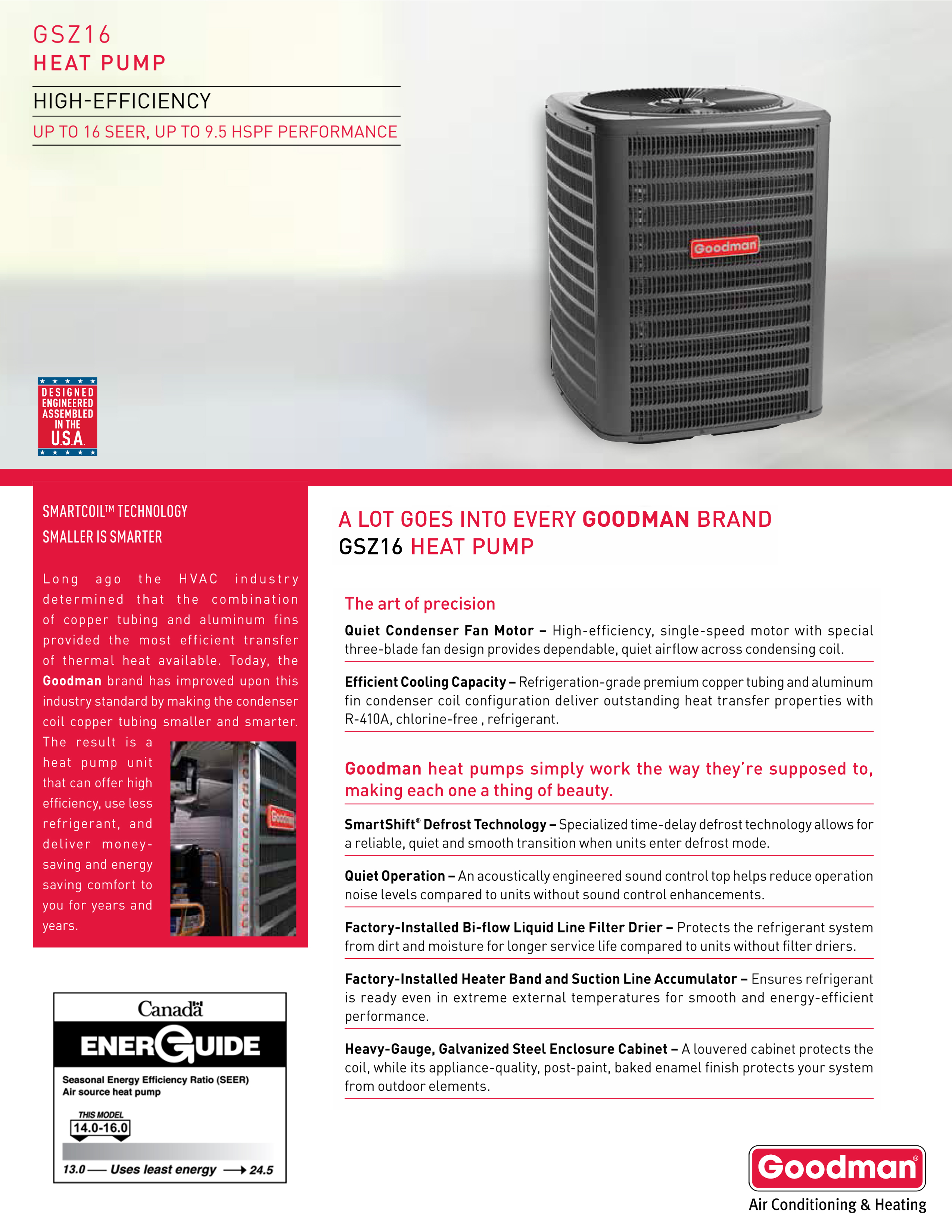 2.5 Ton Goodman 16 SEER 80% or 96% Dual Fuel Heat Pump System GSZ160301, G*VC800805C, C*PF3743C, TXV (T)